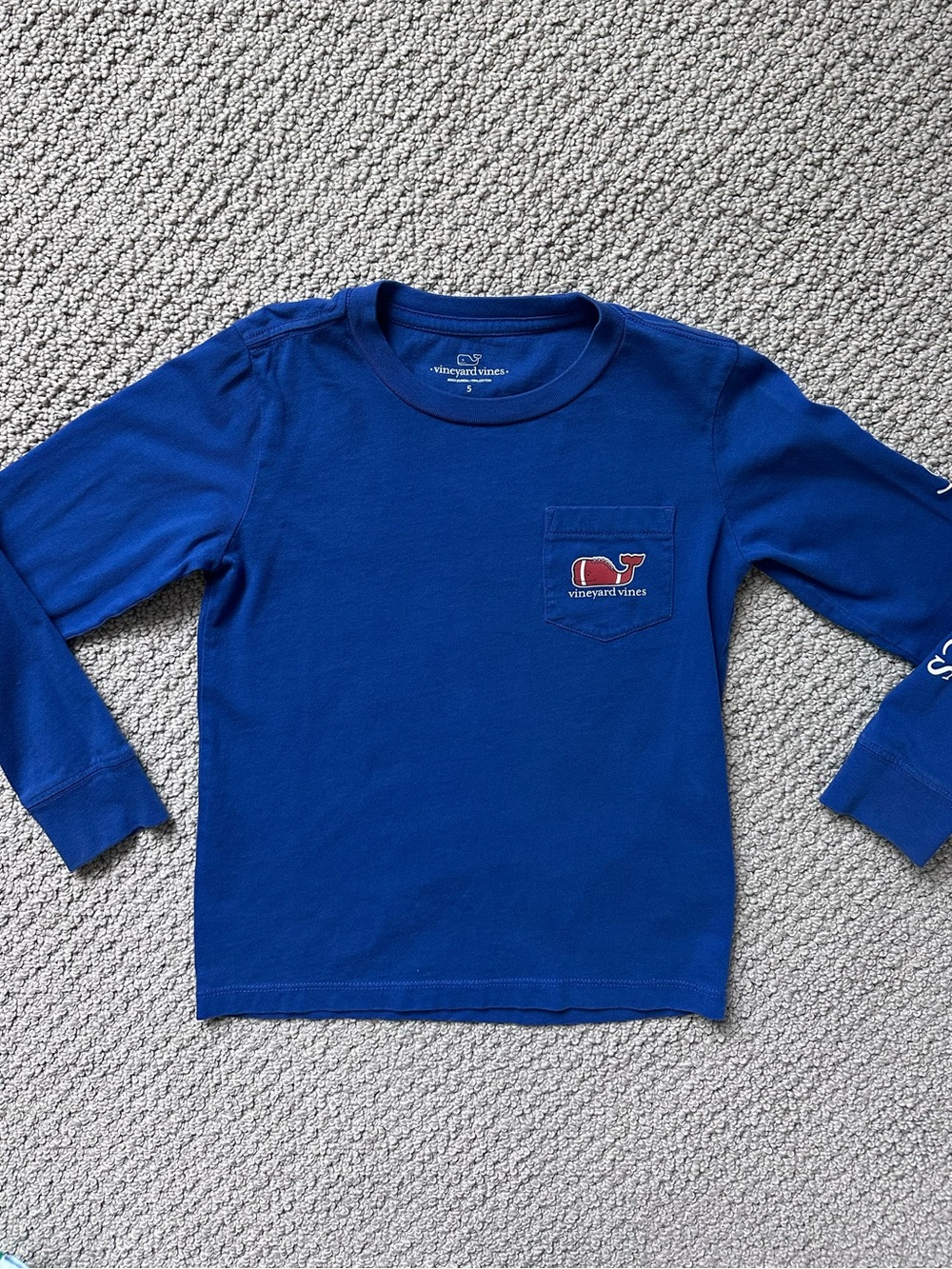 Vineyard Vines Royal Blue Long-Sleeve Pocket Tee